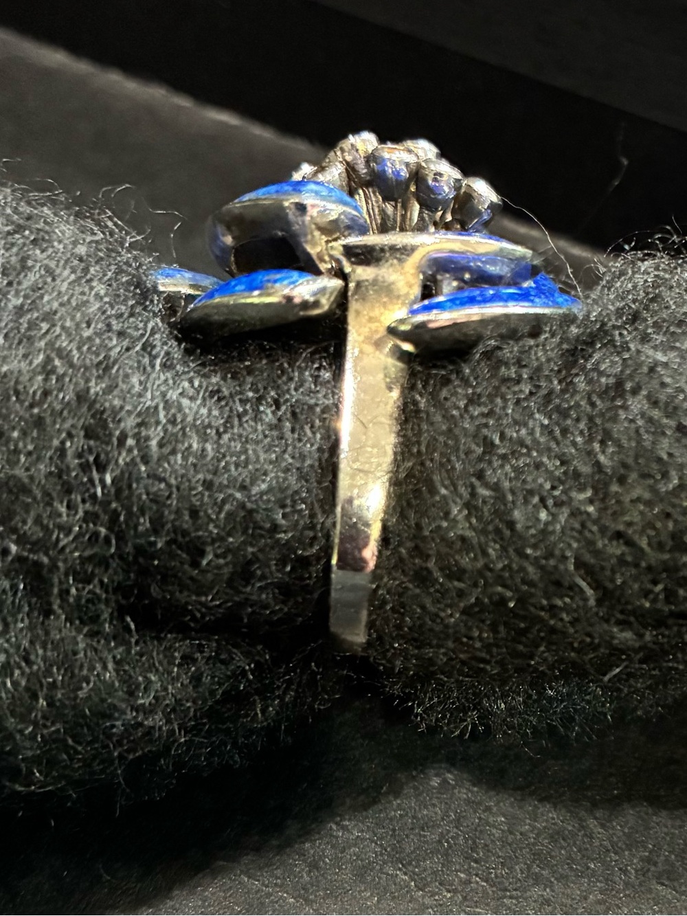 Ross-Simons Blue Enamel Floral Cocktail Ring - Picture 4 of 5